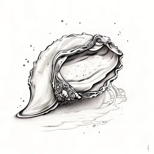 oyster and mermaid  tattoo design idea