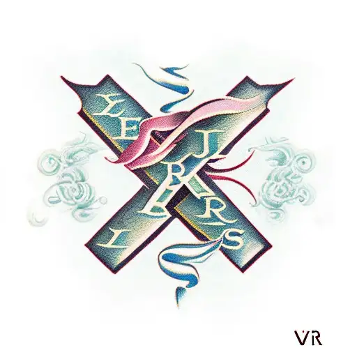 V and R alphabet representing eternal love tattoo design idea