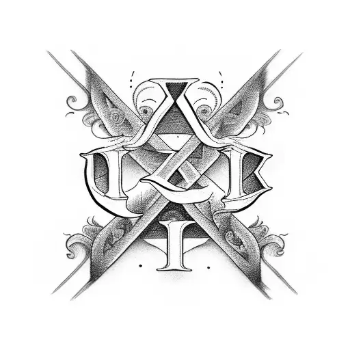 V and R alphabet representing eternal love tattoo design idea