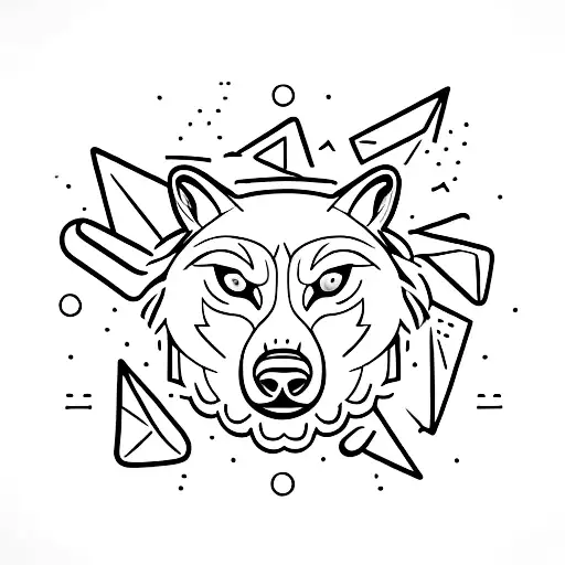 A dynamic sports scene with a wolf mascot, symbolizing teamwork and determination tattoo design idea