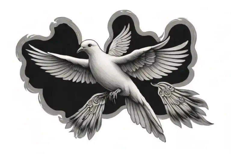 dove flying tattoo design idea