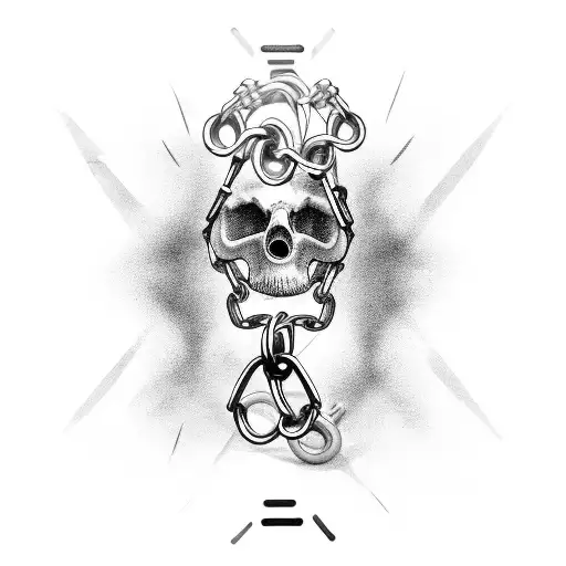 the number two chained by shackles  tattoo design idea