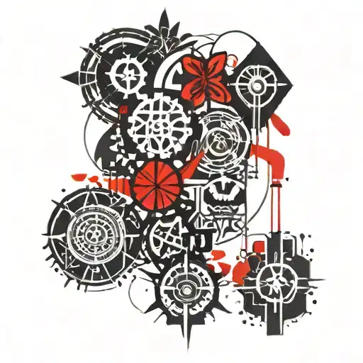 Colombian tribal symbols tattoo design idea