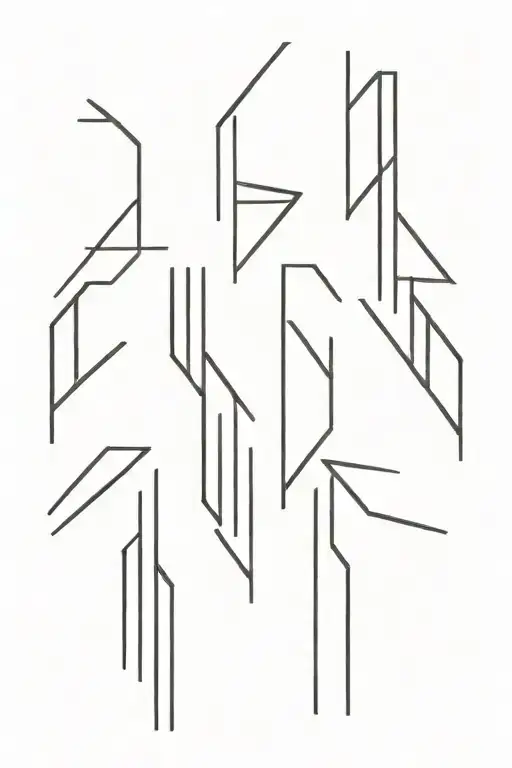 Four black, vertical, black bars, the third one offset by about 30 % tattoo design idea