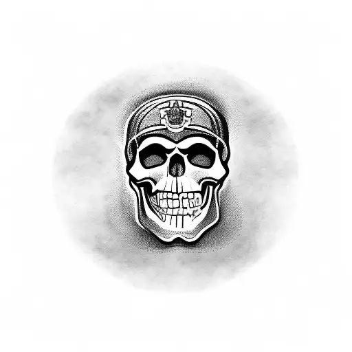 A blackwork tattoo depicting a skull wearing a helmet, sitting on a motorcycle with the Portuguese flag waving in the background, symbolizing your love for both riding and your country. tattoo design idea
