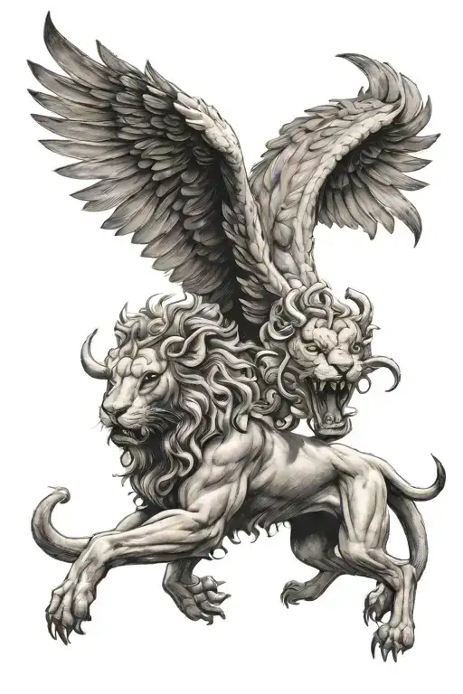 greek chimera tattoo design idea