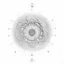 Breath Cycle: A minimalist design of a breath cycle, inhale and exhale, represented in a continuous loop. tattoo design idea