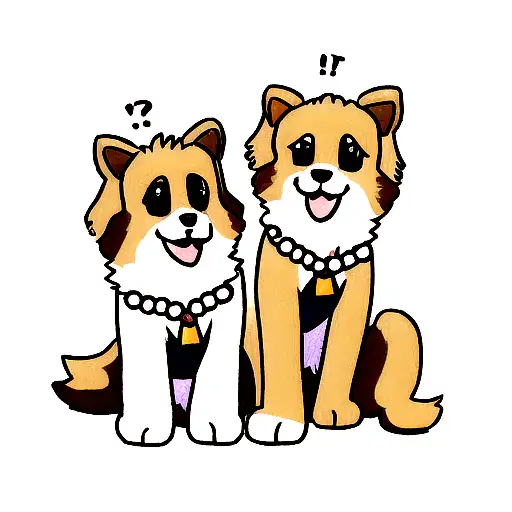 3 dogs : Pomeranian, German shepherd and golden retriever  tattoo design idea