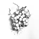 unalome with grapes tattoo design idea