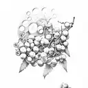 unalome with grapes tattoo design idea