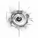 An abstract design incorporating an eye and a bullet, symbolizing overcoming adversity tattoo design idea