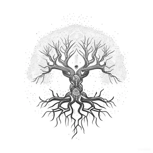 yggdrasil tree tattoo design idea