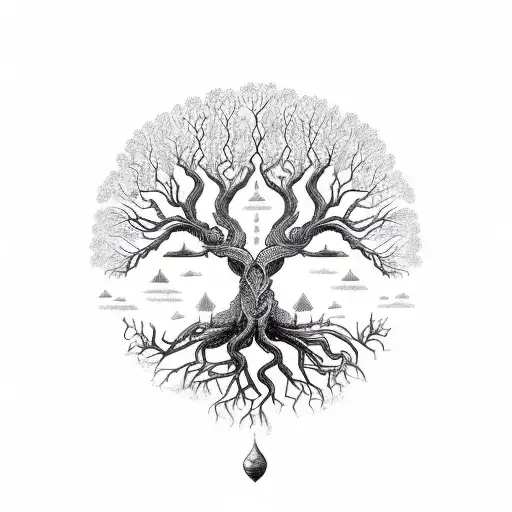 yggdrasil tree tattoo design idea