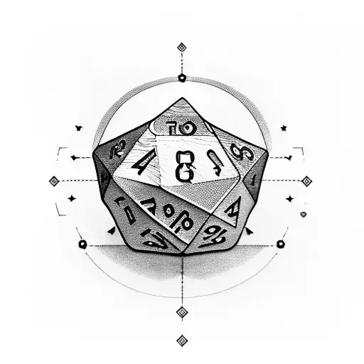 drining horn with a d20 on it tattoo design idea