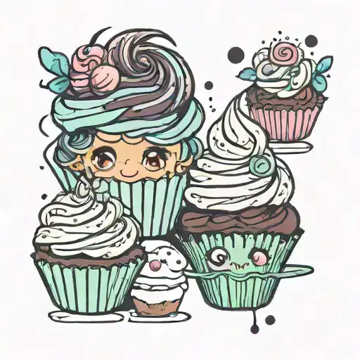 cupcake tattoo design idea