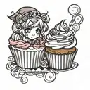 cupcake tattoo design idea