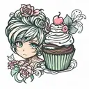 cupcake tattoo design idea
