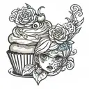 cupcake tattoo design idea