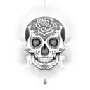 mexican sugar skull with code of matrix movie tattoo design idea
