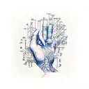 hand blueprint  tattoo design idea