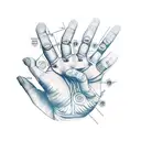 hand blueprint  tattoo design idea