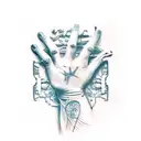 hand blueprint  tattoo design idea