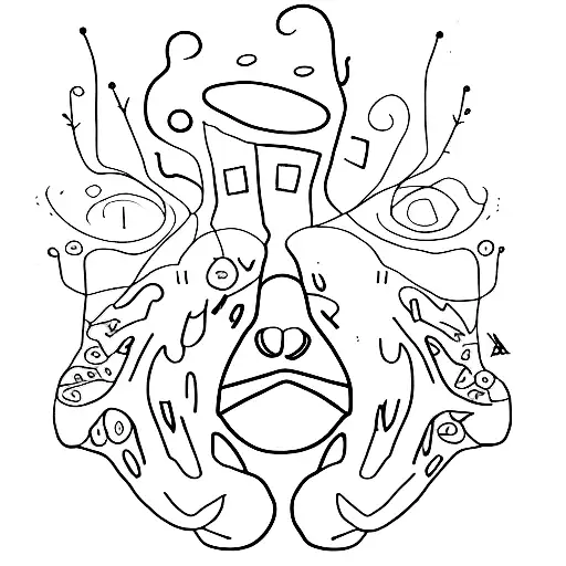 a head outline with messy scribbles inside showing the complexity of depression and anxiety m tattoo design idea