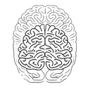 a brain outline with messy scribbles inside showing the complexity of depression and anxiety m tattoo design idea