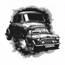 3 old mini coopers tattoo design idea