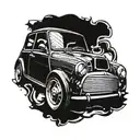 3 old mini coopers tattoo design idea