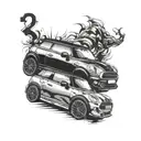 3 mini coopers tattoo design idea
