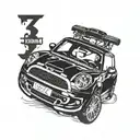 3 mini coopers tattoo design idea