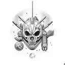 Atlas titan and sagittarius hunter tattoo design idea