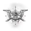 Atlas titan and sagittarius hunter tattoo design idea