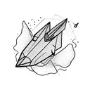 burning paper plane  tattoo design idea