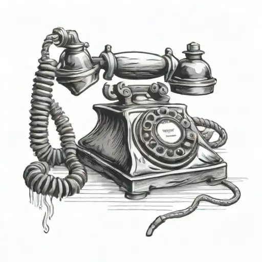 touch tone telephone - spirit phone  tattoo design idea