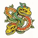 snake with colorful skeleton  tattoo design idea