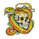 snake with colorful skeleton  tattoo design idea