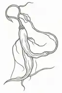 neuron inside a chilli pepper minimalistic tattoo design idea