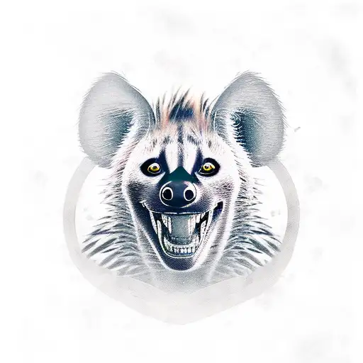 whole body hyena with evil smile tattoo design idea
