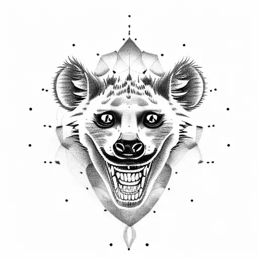hyena with evil smile tattoo design idea