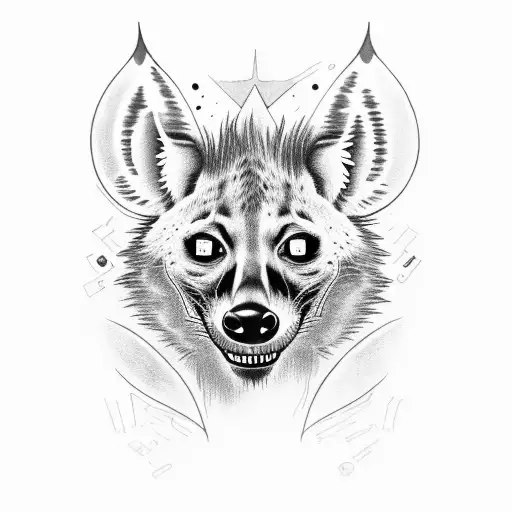 whole body hyena with evil smile tattoo design idea