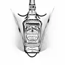 jack daniels bottle as guitar tattoo design idea