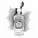 jack daniels bottle as guitar tattoo design idea