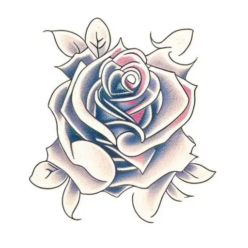 how to draw a traditional rose tattoo