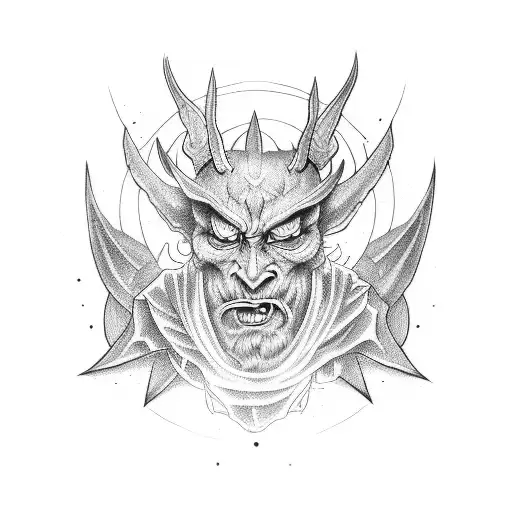 god and devil tattoo design idea