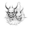 god and devil tattoo design idea