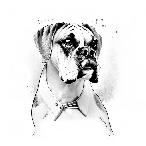 boxer dog turned into angle tattoo design idea