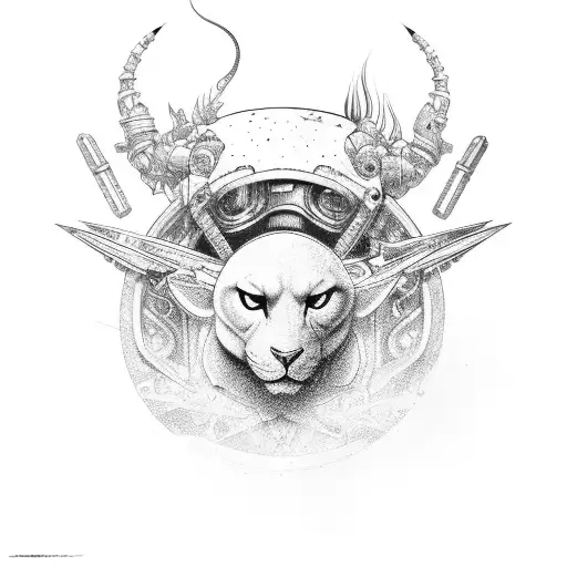 turbo with rods and piston  tattoo design idea