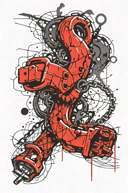 escape chain handcuff shaped like tattoo design idea